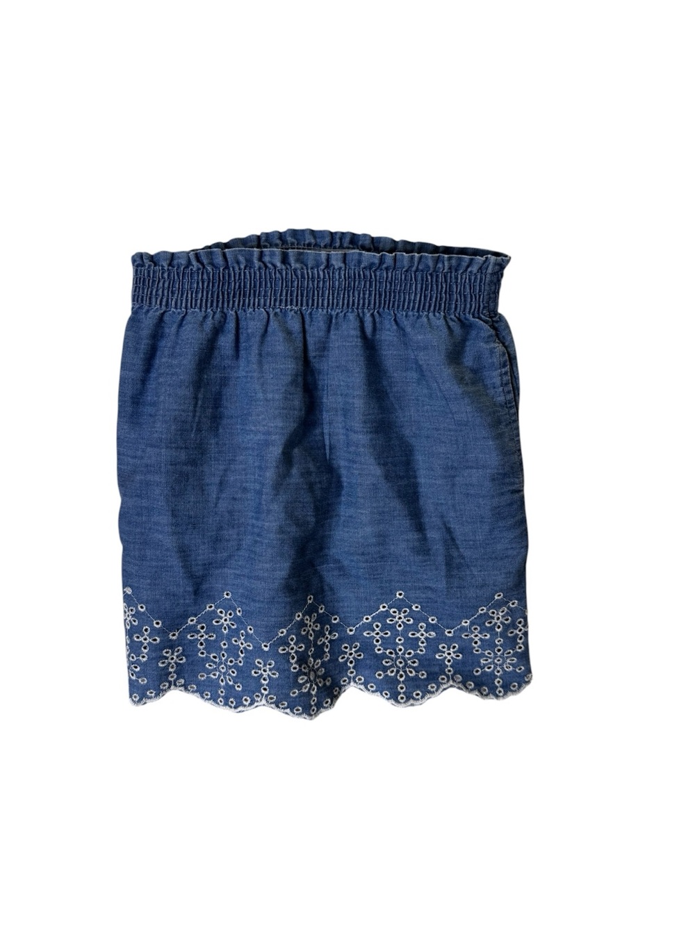 Epic Threads Blue Embroidered Eyelet Denim Skirt new xs 5-6
